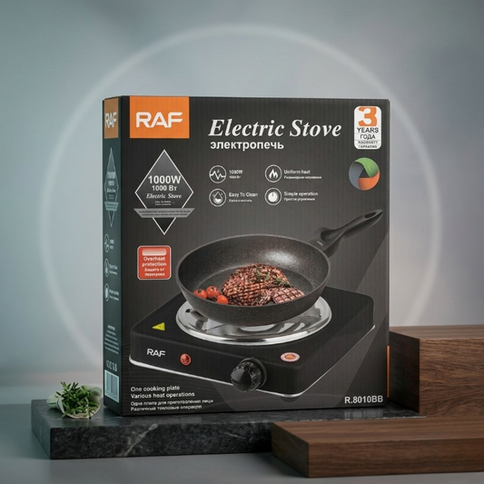 RAF 1000W Single Electric Stove – Portable Adjustable Temperature Control
