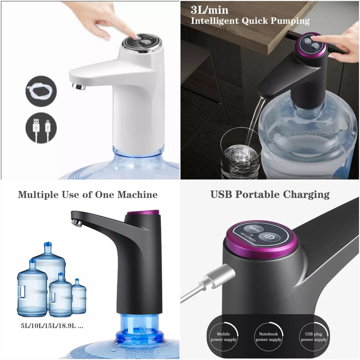 Touch Rechargeable Automatic Dispenser For Bottled Water