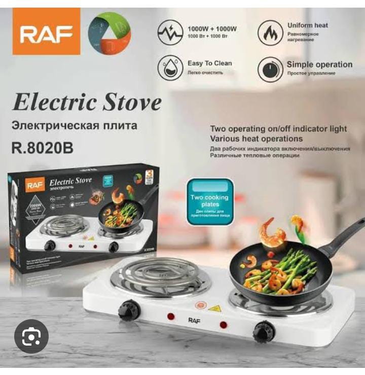 RAF Double Electric Stove – Portable Adjustable Temperature Control