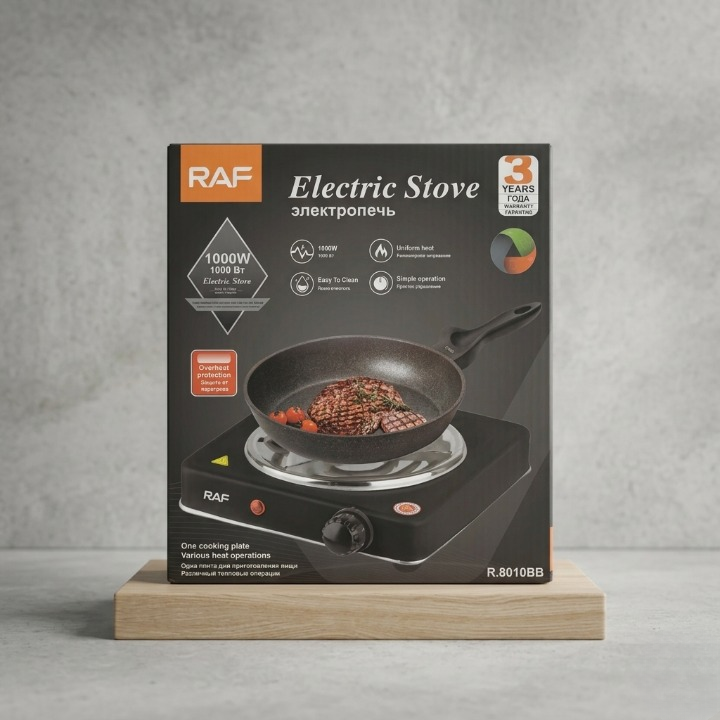 RAF 1000W Single Electric Stove – Portable Adjustable Temperature Control