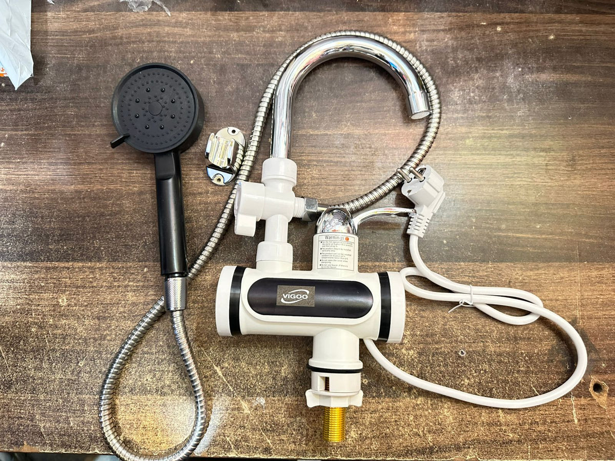 Instant Electric Hot Water Heater Faucet With Hand Shower Fast Heating & Easy Installation