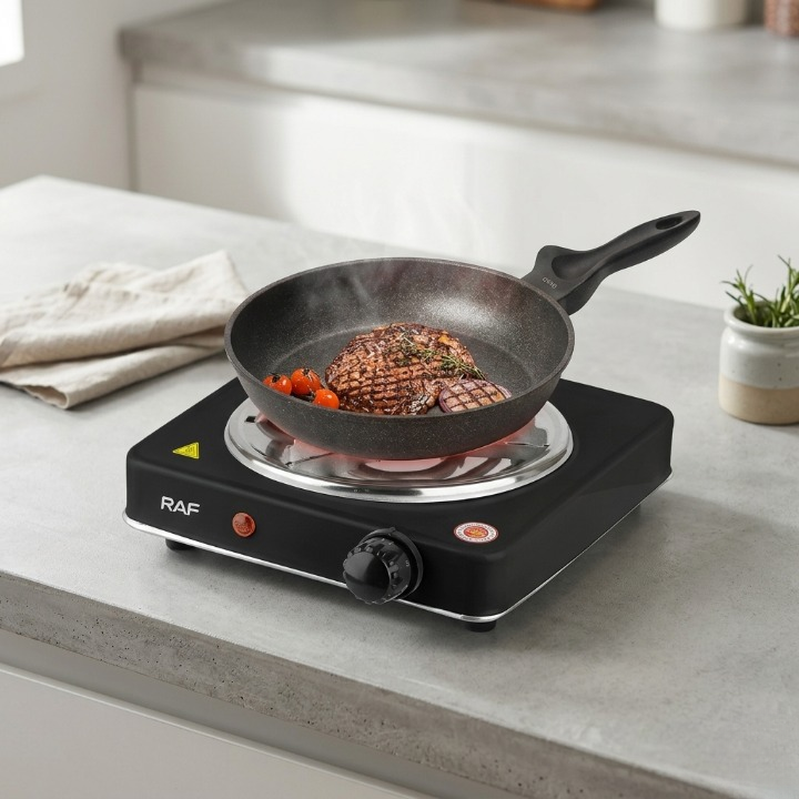 RAF 1000W Single Electric Stove – Portable Adjustable Temperature Control